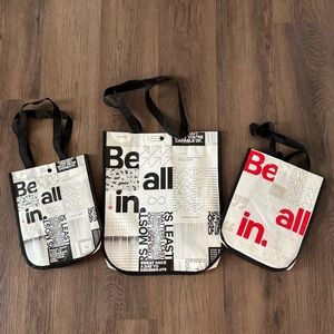 Lululemon‎ Be All In Tote Bag Set 3 Black White Red Inspirational Quotes
